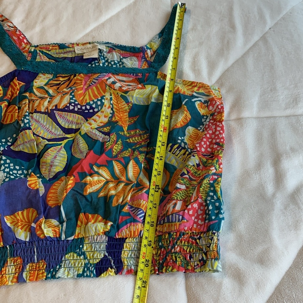 NWOT Cynthia Rowley Crop Top Tank -  Botanical Pattern - Picture 8 of 8